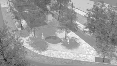 Repro: ow
Die Marktplatz-Sanierung in Neustadt am Kulm kennzeichnet als größtes kommunales Projekt auch den Haushalt 2021 der Stadt. Laut der Entwurfsplanung, die Städteplaner Felix-Holzapfel-Herziger im Juli 2020 im Stadtrat vorstellte, wird dabei etwa der Bereich um das Kriegerdenkmal vergrößert und mit Staudenrabatten aufgewertet.