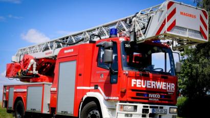 Symbolbild: mde
Die Drehleiter der Feuerwehr Kemnath.