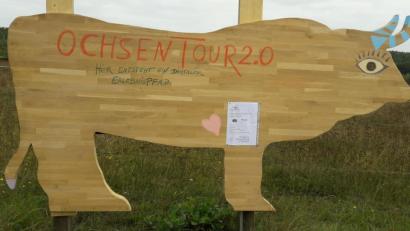 Archivbild: Daniela Reisch/exb
Das LBV-Projekt "Ochsentour 2.0", ein Rundweg um die Grubenfelder Leonie, für die dieser hölzerne Auerochse steht, ist eines der Vorhaben im oberpfälzisch-mittelfränkisch-oberfränkischen Grenzgebiet, die ganz wesentlich dank der Frankenpfalz-Förderung zustande kamen.