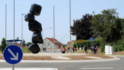 Bild: Stephan Huber
So sieht das Kunstwerk im neuen Kreisverkehr am Haager Weg aus,