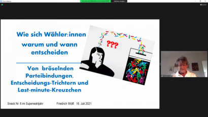 Bild: Christina Ponader/exb
Referent Friedrich Wölfl informierte, wie man sich zuverlässig informieren kann.
