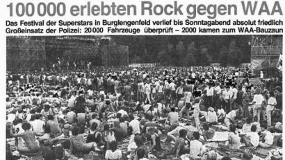 Bild: Oberpfalz-Medien
Im Juli 1986 fand in Burglengenfeld das fünfte Anti-WAAhnsinnfestival statt. Auch der Neue Tag berichtete.