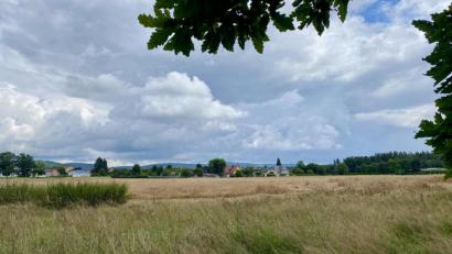 Bild: Eichl
Blick vom Waldrand aus auf das geplante Gewerbegebiet „Sauernlohe“, in dem zum Teil auch urbanes Wohnen möglich sein wird.