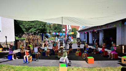Bild: Großkonreuther Jugendblasmusik/exb
Bei der öffentlichen Probe in Großkonreuth waren auch die „Musikminis“ dabei.