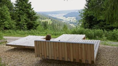 Bild: Ulrike Klumpp/Baiersbronn Touristik/dpa
Der Genussplatz „Himmelsliege“ befindet sich auf dem Tonbachsteig rund um Baiersbronn.