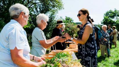 Bild: Roland Klein/exb
Der Erlös aus dem Kräuterbüschel-Verkauf soll an Bedürftige in den deutschen Flutgebieten gehen, kündigte Pfarrer Roland Klein an.