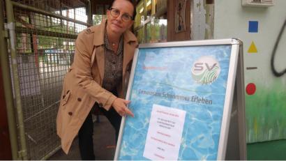 Bild: Kunz
Schwimmvereins-Vorsitzende Ilona Forster will Kindern und ihren Eltern das gemeinsame Badevergnügen ermöglichen.