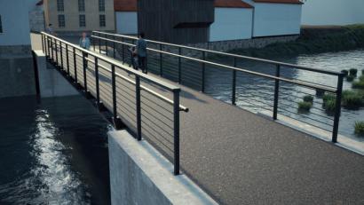 Bild: EBB Ingenieurgesellschaft/exb
So sieht der favorisierte Typ für die neue Fahrrad- und Fußgängerbrücke aus. Über die genaue Form des Geländers ist noch nicht entschieden.