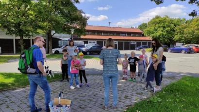 Bild: le
Die Flosser Kinder erkunden die Pflanzenwelt rund um die Gemeinde.