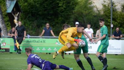Bild: Andreas Brückmann
DJK-Keeper Christopher Sommerer hielt seine Mannschaft mit Glanzparaden lange im Spiel.