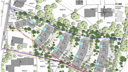 Bild: Architekturbüro Zunner / exb
So sieht die aktuelle Planung für das Baugebiet Raigeringer Höhe Nord in Kleinraigering aus. Verschwunden sind inzwischen die Zwischenbauten, die dem Projekt den wenig schmeichelhaften Spitznamen "Kleinraigeringer Nordwand" beschert haben.