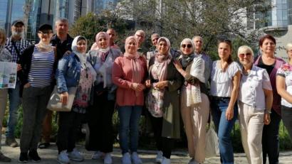 Bild: exb
Herbert Schmid (Vierter von links) mit seiner Gruppe in Brüssel.