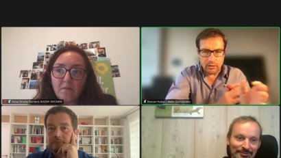 Screenshot: Eichl
Digitale Podiumsdiskussion über das Thema Bürgerräte; der CSU-Kandidat Albert Rupprecht hatte sich kurzfristig entschuldigt, seinen Platz erstritt sich der parteilose Konrad Dippel.