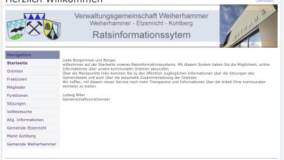 Screenshot: www.vgweiherhammer.de
Das Ratsinformationssystem der Verwaltungsgemeinschaft bedarf nach Auffassung des Gemeinderates noch einiger Nachbesserung. Vordringlichster Wunsch der Gemeinderäte: Die Unterlagen müssen vollständig enthalten sein.