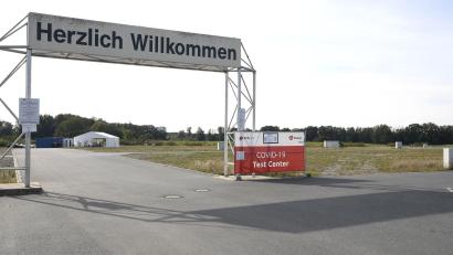 Archivbild: Petra Hartl
Das Corona-Testzentrum von Stadt und Landkreis auf dem Festplatz in Weiden ist ab Montag in der Hand von Synlab Weiden.