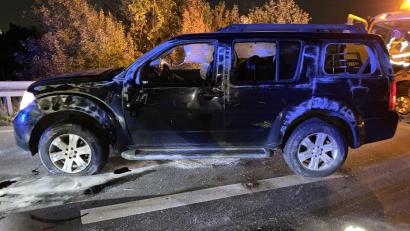 Bild: Polizeiinspektion Amberg
Beim Unfall in Amberg zwischen der B85 und der B299 wurde die Fahrerin dieses Autos nur leicht verletzt.