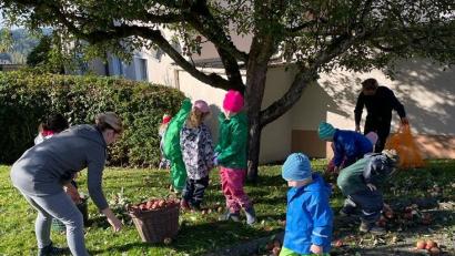 Bild: cro
Eine reiche Apfelernte für den Flossenbürger Kindergarten, die Grundschule und die Gemeinde aus dem „Garten der Gemeinde“.