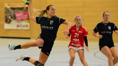 Bild: Mark
HSG-Spielerin Carina Czichon beim Torwurf.