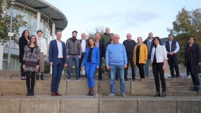 Bild: Landratsamt Bayreuth/exb
Landrat Florian Wiedemann (Vierter von links) dankte den Mitgliedern des Migrations- und Integrationsbeirats für ihr Engagement.