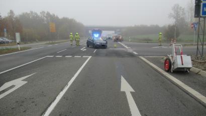 Bild: exb/Polizeiinspektion Neustadt
Auf der B22 an der Abzweigung zur Autobahn ereignete sich ein Unfall.