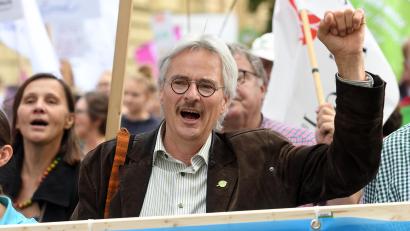 Archivbild: Tobias Hase
Richard Mergner, bayerischer Vorsitzender der Umweltschutzorganisation BUND, nimmt an einer Demonstration für Umwelt- und Tierschutz teil.