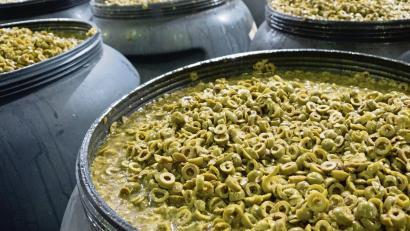 Bild:  Andreas Drouve/dpa
Oliven zuhauf gibt es in der Olivenfabrik bei Aguilar de la Frontera.