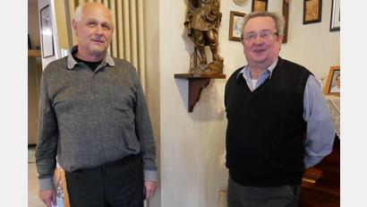 Bild: hmr
Mit der Abwicklung des Arbeiter-Unterstützungsvereins (Sterbekasse) „Neue Glashütte“ von den Mitgliedern beauftragt wurden Klaus Rösch (rechts) und als dessen Stellvertreter Karl-Hans Hofmann.
