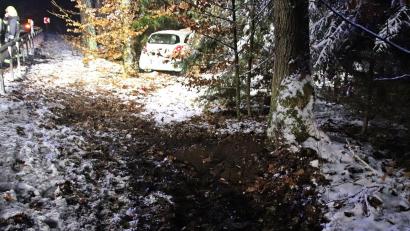 Bild: jma
Ein Fahrer ist mit seinem Ford Ka einem Auto auf der Gegenfahrbahn ausgewichen. Seine Fahrt endete abseits der Straße.