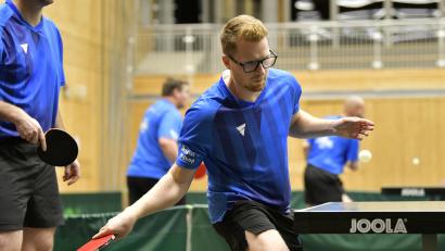 Bild: Hubert Ziegler
Das Kümmersbrucker Spitzendoppel Markus Hummel (links) und Juraj Zatko (rechts) musste im entscheidenden Spiel gegen das Top-Duo des TSV Ansbach ran.