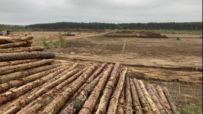 Archivbild: ca
Anfang September waren hier ein Dutzend Harvester im Industriegebiet Hütten-Nord zugange. Sie schufen die Grundlage für das neue Ziegler-Werk.