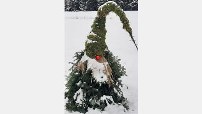 Bild: gis
Ein "Woldmannl" steht am Radweg.