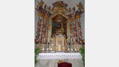 Bild: amö
Das Altarbild in Muschenried zeigt den heiligen Stephanus.