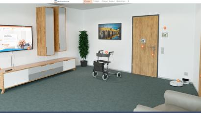Screenshot: Digitale Wohnberatung Bayern
Auf der Internetseite der digitalen Wohnberatung gibt es einen virtuellen Rundgang durch die Musterwohnung des Landkreises Tirschenreuth.