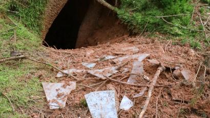 Bild: bkr
Bei Herrnmühle wurden Glasscherben vor einem Fuchsbau entdeckt.