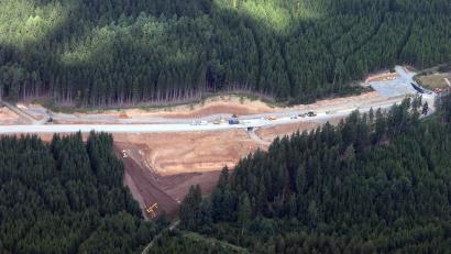 Bild: Bernd Georgi
Die Baustelle B299 zwischen Hessenreuth und Erbendorf.