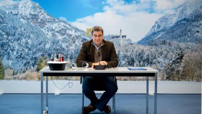 Bild: Sven Hoppe
Markus Söder vor der Kabinettssitzung. Der Ministerpräsident setzt nun auf Öffnungen.