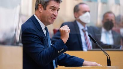 Bild: Sven Hoppe
Bayerns Ministerpräsident Markus Söder (CSU) spricht bei einer Landtagssitzung. Foto: Sven Hoppe/dpa-Pool/dpa/Archivbild