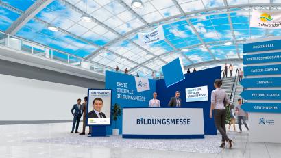 Screenshot: Landratsamt Schwandorf
So werden die Teilnehmer der ersten digitalen Bildungsmesse im Netz begrüßt.