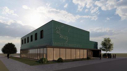 Grafik:  Maier Architekten Amberg/exb
Schön anzusehen, aber für viele Markträte zu teuer in der Realisierung. Die Skizze für Generalsanierung des Hallenbad in Schwarzenfeld wird nach derzeitigem Diskussionsstand nicht in den Staus der Umsetzung kommen.