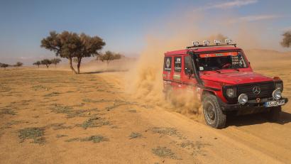 Bild: Ruppert
Der "Rote Baron" auf der Fahrt durch die arabische Wüste.