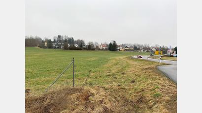Bild: Gabi Schönberger
Aus dieser Wiese zwischen Ortsausgang und dem Kreisverkehr an der Autobahn möchte Altenstadt Bauland für einen Supermarkt machen. In Neustadt ist der Stadtrat davon nicht begeistert, will den Nachbarn aber auch keine Steine in den Weg legen.