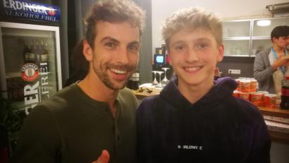 Bild: hai
Julian Veigl und Parcoursrunner Beni Grams (links) in einer Pause.