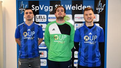 Archivbild: Dagmar Nachtigall/exb
Jasmin Abdihodzic (von links), Jakub Richter und Konstantin Keilholz verstärken ab sofort die SpVgg SV Weiden.
