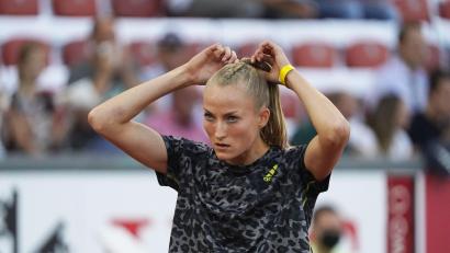 Archivbild: Gladys Chai von der Laage
Konzentriert bis in die Haarspitzen vor dem Start: Corinna Schwab möchte ihren Titel bei der Hallen-DM über die 400 Meter verteidigen.