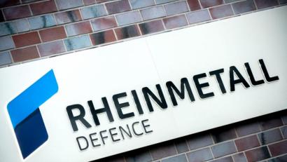 Bild: Hauke-Christian Dittrich/dpa
Das Logo von Rheinmetall Defence.