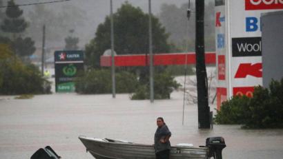 Bild: Jason O’brien/AAP/dpa
Überschwemmung in der Stadt Lismore im Nordosten von New South Wales.