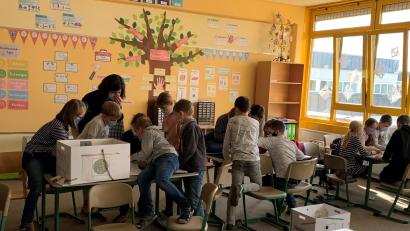 Bild: Birgit Koholka/exb
Konzentriert versuchen die Kümmersbrucker Grundschüler, beim Edu-Breakout die Rätsel zu lösen.