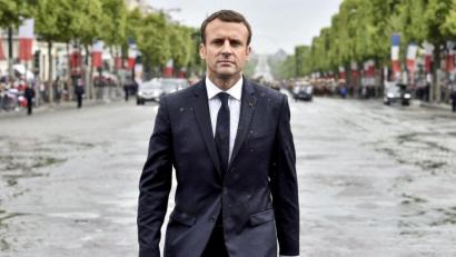 Bild: Alain Jocard/AFP/dpa
Emmanuel Macron sich für eine zweite Amtszeit zur Wahl.
