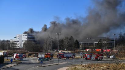 Bild: Florian Miedl
In Selb brannte am Donnerstag ein Industriegebäude.
