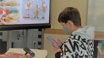 Bild: Gregor-von-Scherr-Realschule/exb
Fünftklässler lasen Grundschülern anlässlich des bundesweiten Vorlesetages vor – per Videokonferenz.